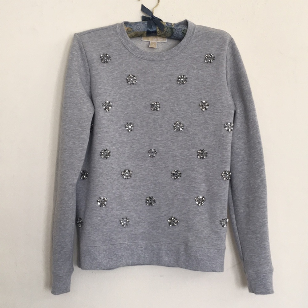 Michael Kors Gray Jewel Sweatshirt SZ S - Picture 2 of 6